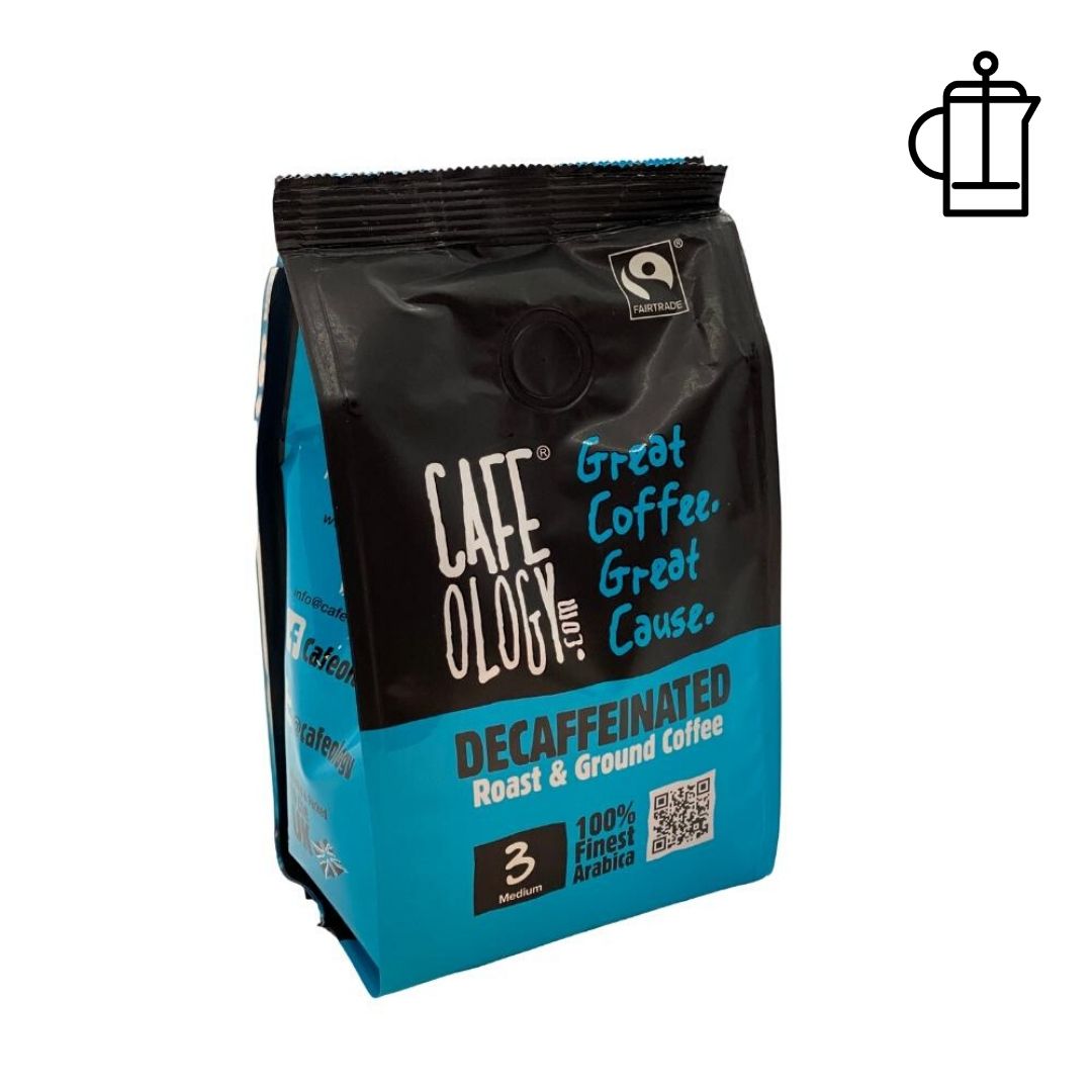 An image of Cafeology Fairtrade Decaffeinated Ground Coffee 227g