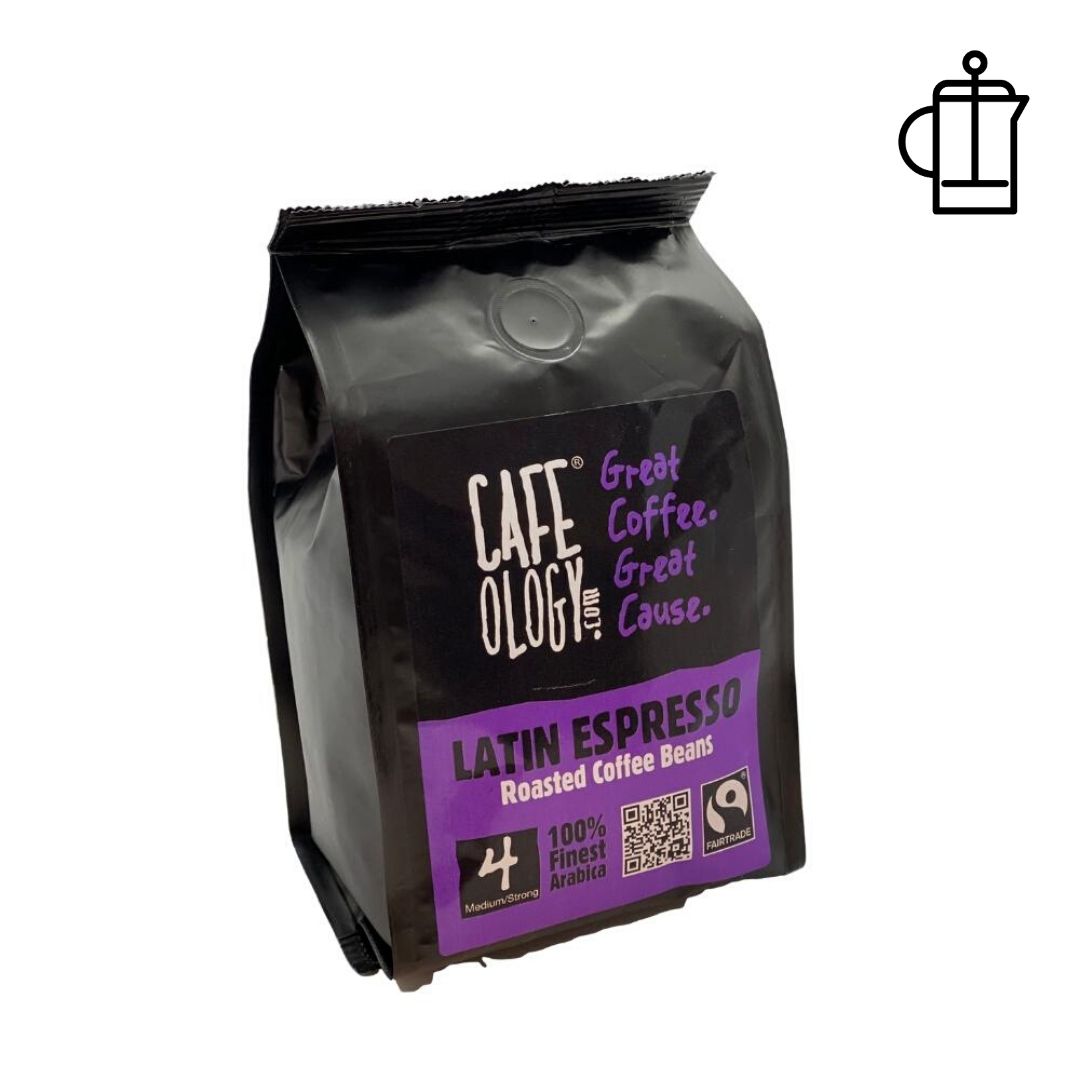 An image of Cafeology Fairtrade Latin Espresso Coffee Beans 227g