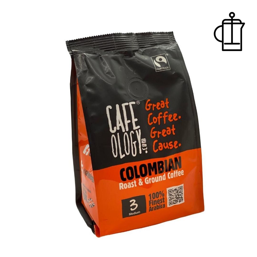 An image of Cafeology Fairtrade Colombian Ground Coffee 227g