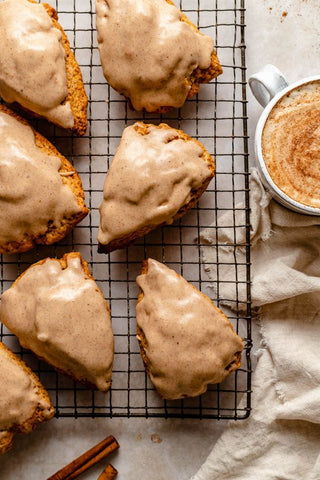 chai scones with maple chai glaze plays well with butter