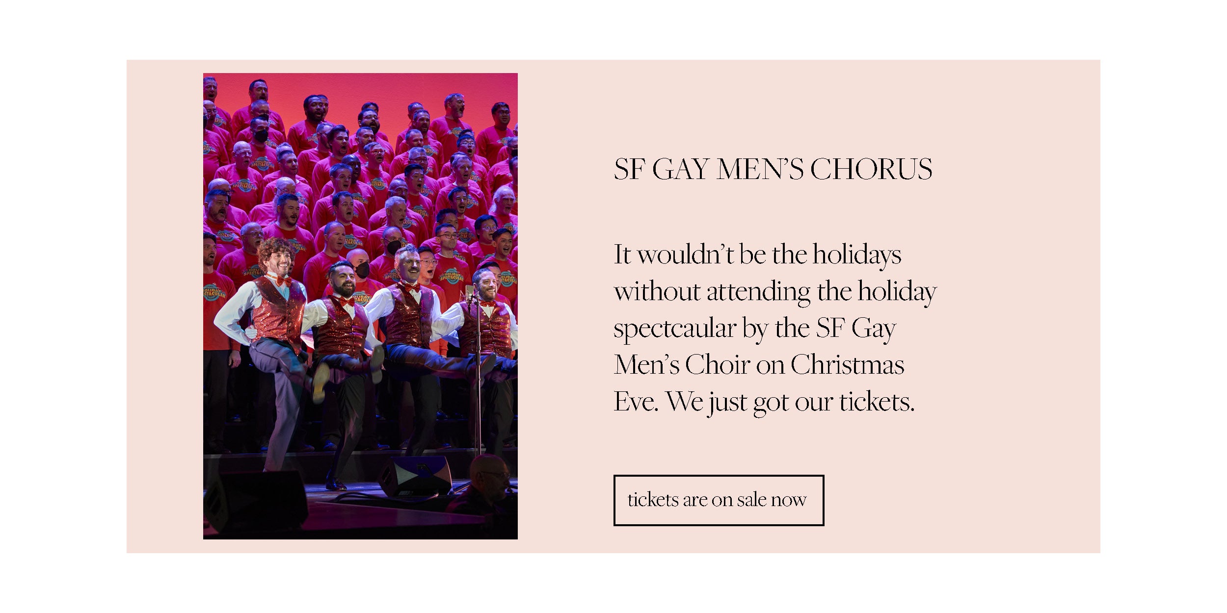 elsie green elsie's november our love of music sf gay men's chorus holiday spectacular