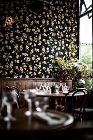 black floral wallpaper