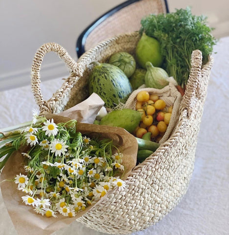 moroccan basket with vegetables