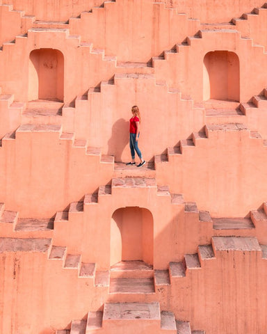 jaipur india pink steps
