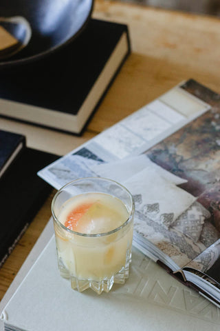 cocktail on coffee table