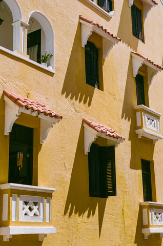 yellow old san juan puerto rico windows