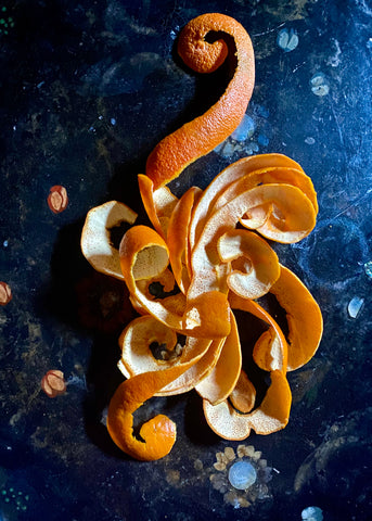 orange peel food styling