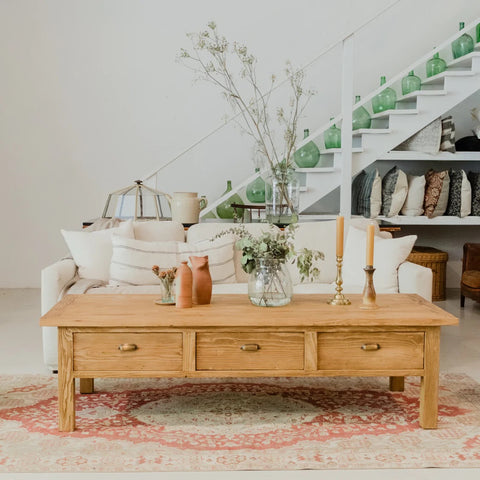 elsie green reclaimed wood bread board coffee table