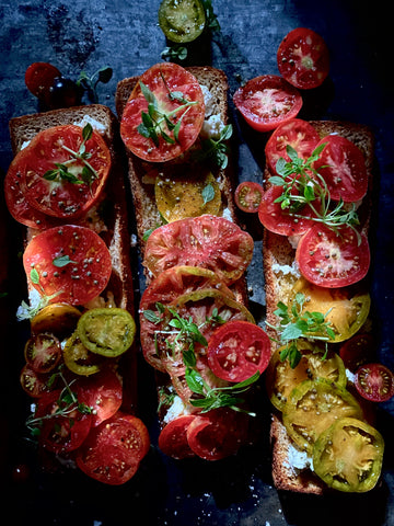 heirloom tomato on toast