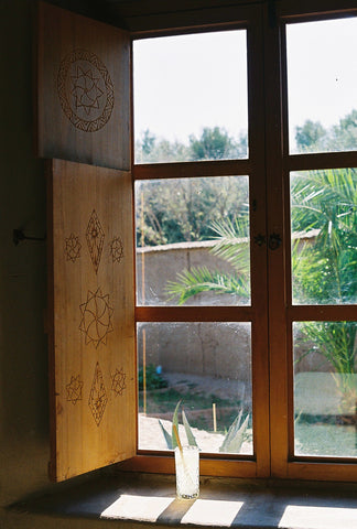 moroccan tea glass in sunny window