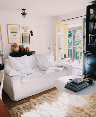 cozy white couch