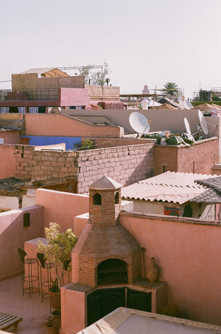 view from roof at marrakech morocco el fenn