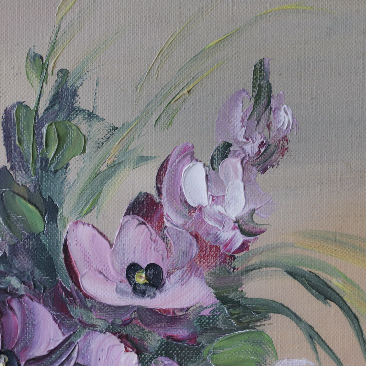 Pink Floral Oil Painting