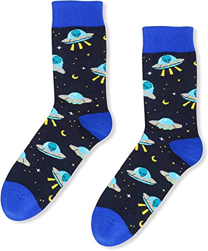 Novelty Men Alien Socks Dark Blue – Happypop