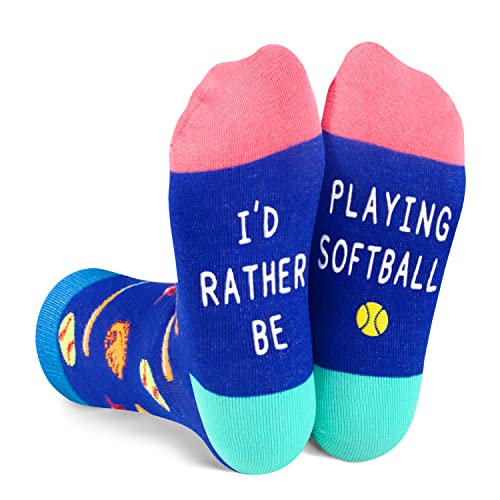 Novelty Softball Socks for Kids, Funny Softball Gifts for Sports