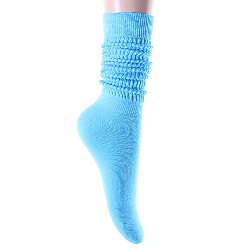 Funny Blue Socks for Women Teen Girls, Blue Slouch Socks, Blue