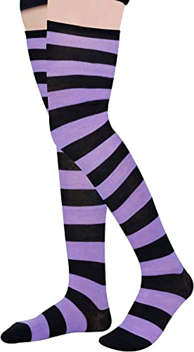 6 Pair Kawaii Thigh High Socks, Stripe Printed Long Socks, Women Sock, –  Happypop