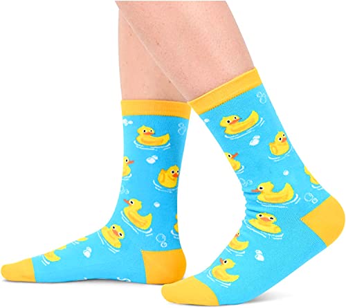 Women's Novelty Mid-Calf Knit Funny Duck Socks Gifts for Duck Lovers ...