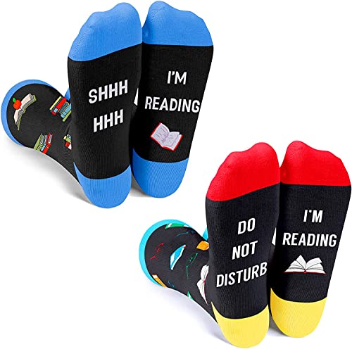 Funny Pencil Notebook Socks for Women, Novelty Women's Book-Themed