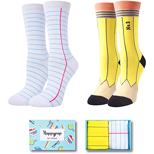 Novelty Women's Book Socks, Funny Pencil Notebook Socks, Best Gifts fo –  Happypop