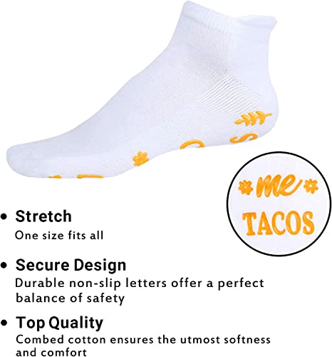 Women's Novelty Non-Slip Thick Pop Taco Socks Gifts for Taco Lovers