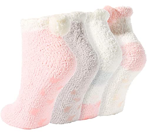 Fuzzy Anti-Slip Socks for Women Girls, Cozy Slipper Socks with