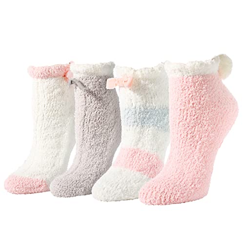 Fuzzy Anti-Slip Socks for Women Girls Non Slip Slipper Socks with Grippers,  Cozy Slipper Socks Gifts For Women