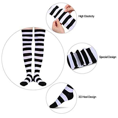 Sporty Stockings 80s Socks, Knee High Socks for Women Teen Girls