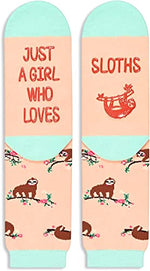 Women's Cute Mid-Calf Knit Funny Sloth Socks Gifts for Sloth Lovers