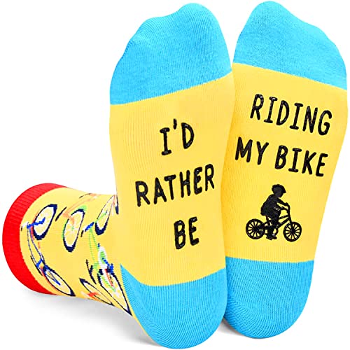 Orange Bicycle Socks - Fun and Crazy Socks at