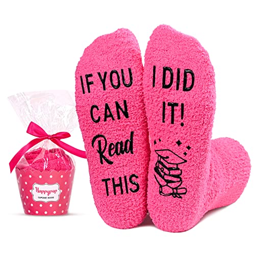 Women's Funny Silly Fuzzy Graduation Socks Gifts – Happypop