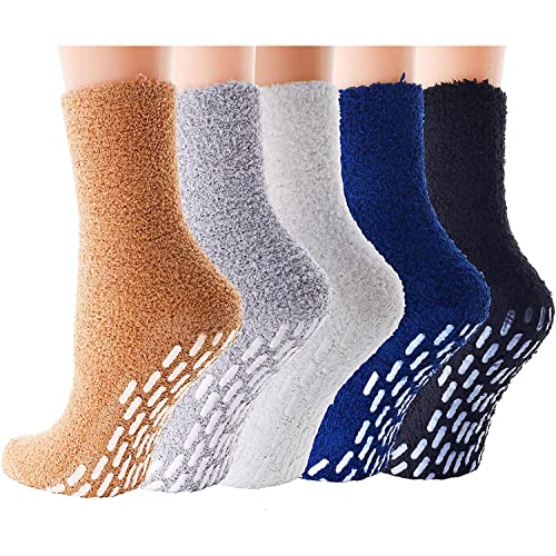 Breslatte Slipper Socks Anti-Slip Fuzzy Socks with Grips for Women