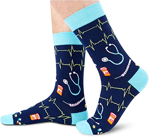 4 Pairs Nurse Socks Novelty Nursing Knee Long Sock for Women Medical Sock  Athletic Outdoor Sock for Nurse Appreciation Gifts