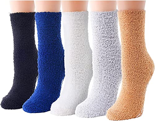 5 Pack Gifts for Women Cat Paw Fuzzy Slipper Socks Warm Cozy Cat