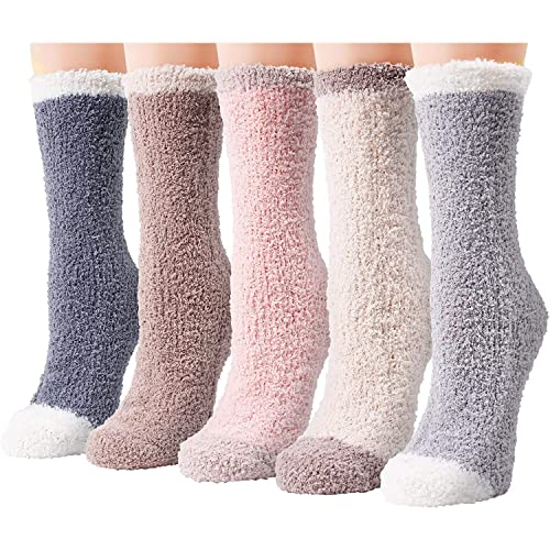 Warm Cozy Socks for Girls Women's Fluffy Socks, Colorful Indoors
