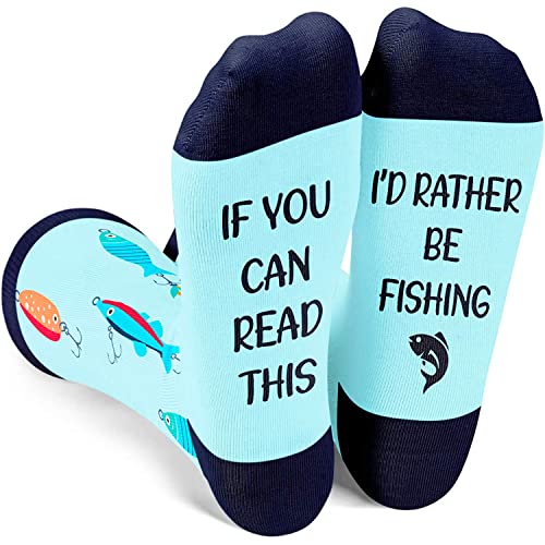 Novelty Fishing Socks for Men who Love to Fishing, Funny Gifts for
