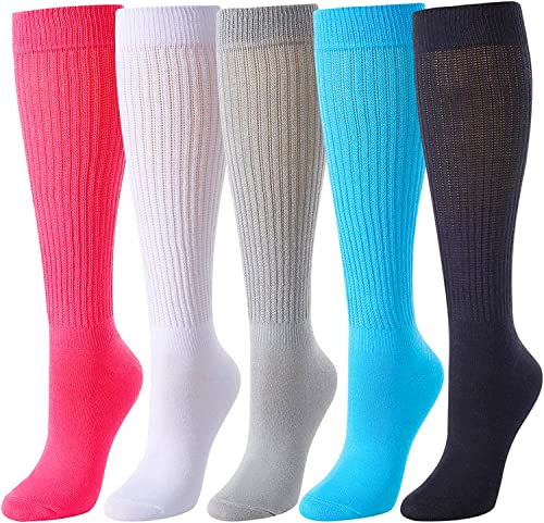 JDEFEG Scrunch Socks Crock Socks Women Girls Print Stripe Casual Non Slip  Warm Winter Mid Cute Socks Women's Socks Size 10-13 Socks for Women B