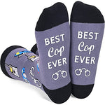 Unisex Best Mid-Calf Knit Gray Funny Cop Socks Police Gifts