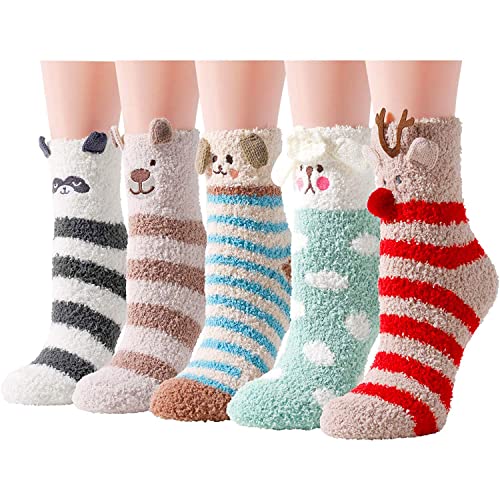 Fuzzy Anti-Slip Socks Non Slip Fluffy Slipper Socks for Women Girls wi –  Happypop