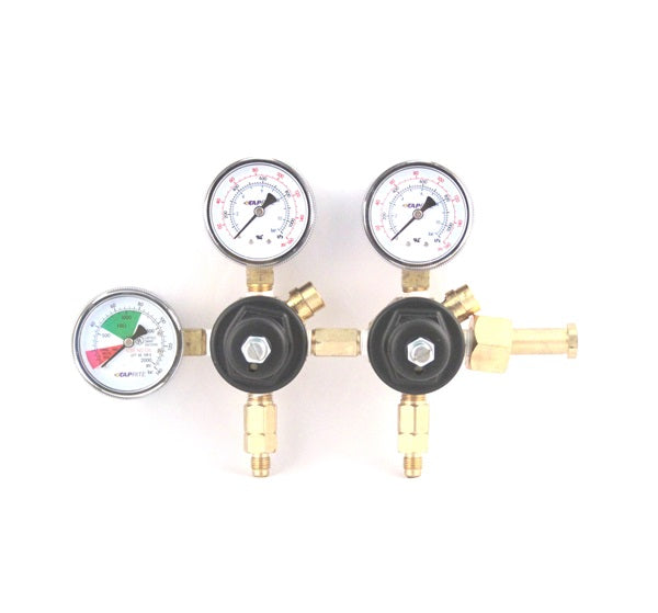 3752: 2P X 2P, 160lb & 2000lb gauge, CO2 tank fitting, ¼ flare with check valve outlet