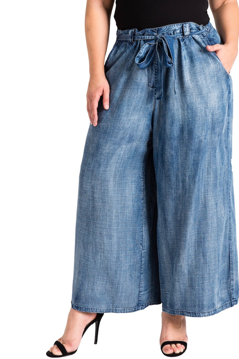 soft denim culottes