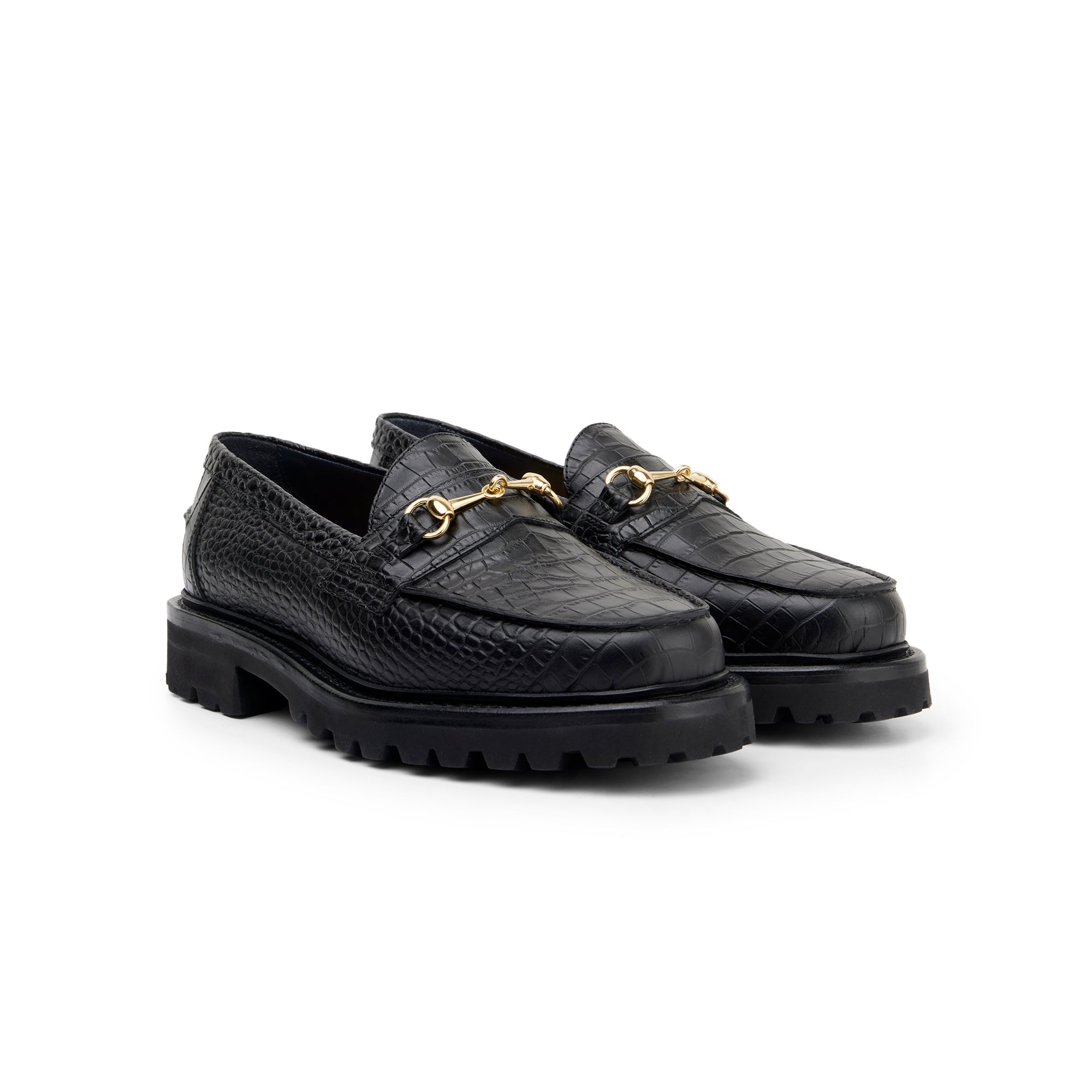 The Mason Horse Bit Loafer, Onyx Croc, Vibram 1757 Lug Sole