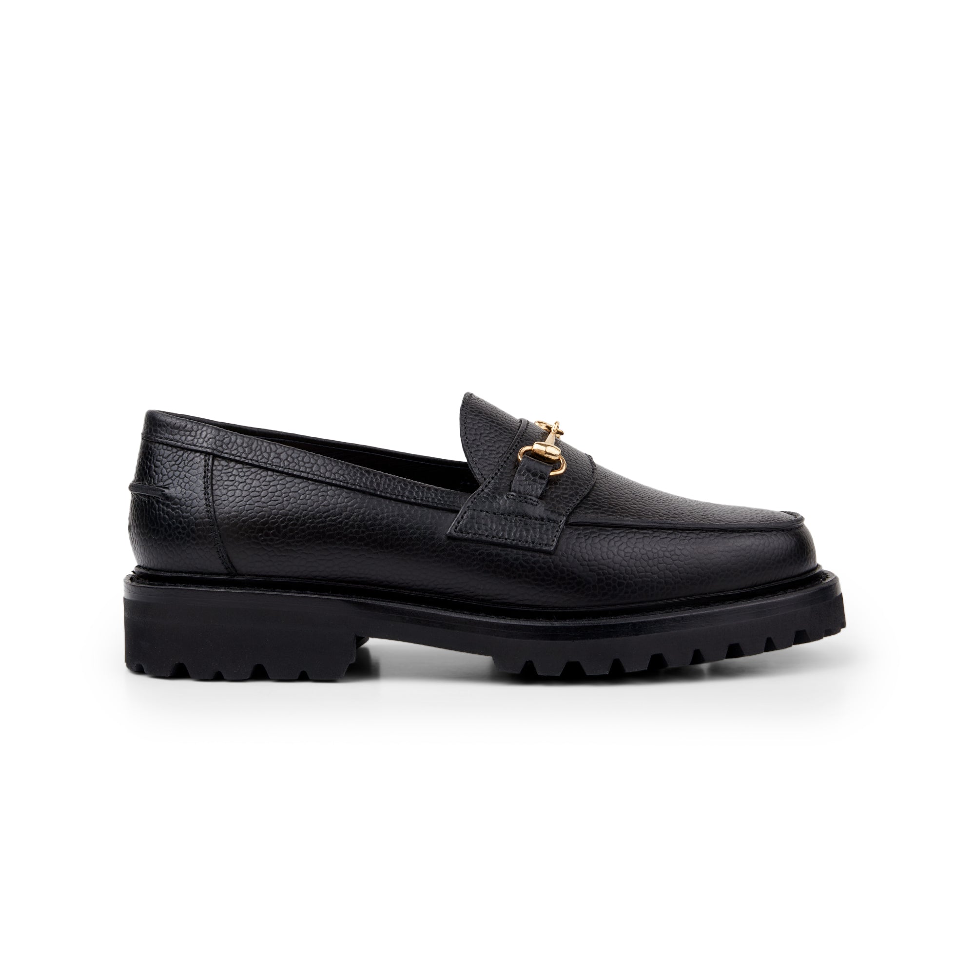 The Mason Horse Bit Loafer, Onyx, Vibram 1757 Lug Sole - Blackstock & Weber