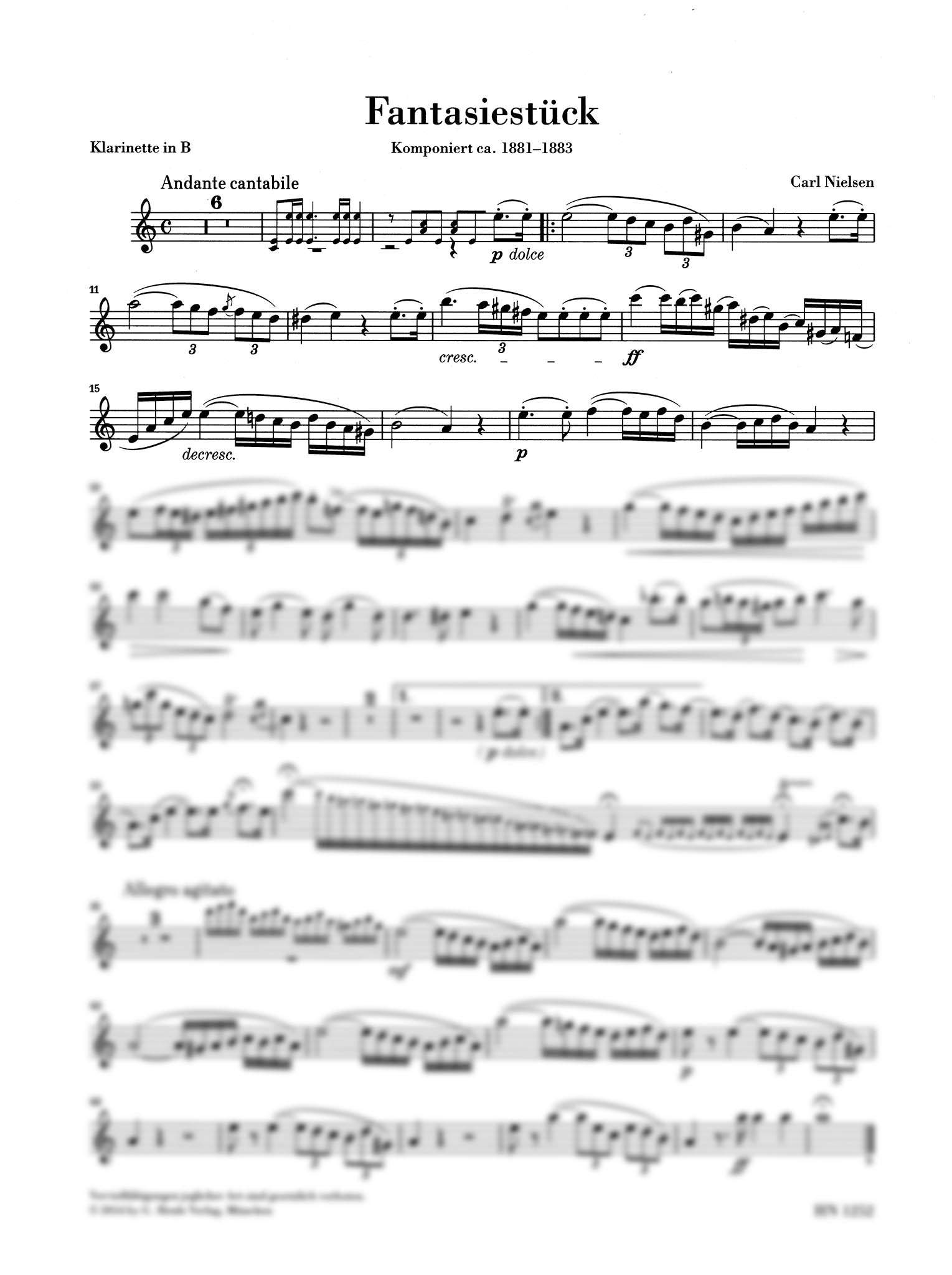 Nielsen Fantasy Piece In G Minor Cnw 66 For Clarinet Piano Henle Camco