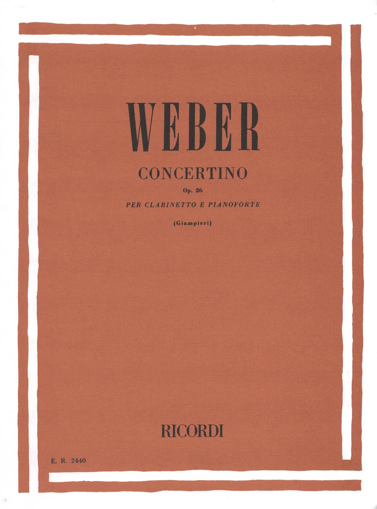 Weber Carl Maria Von Concertino In E Flat Major Op 26 J 109 Camco