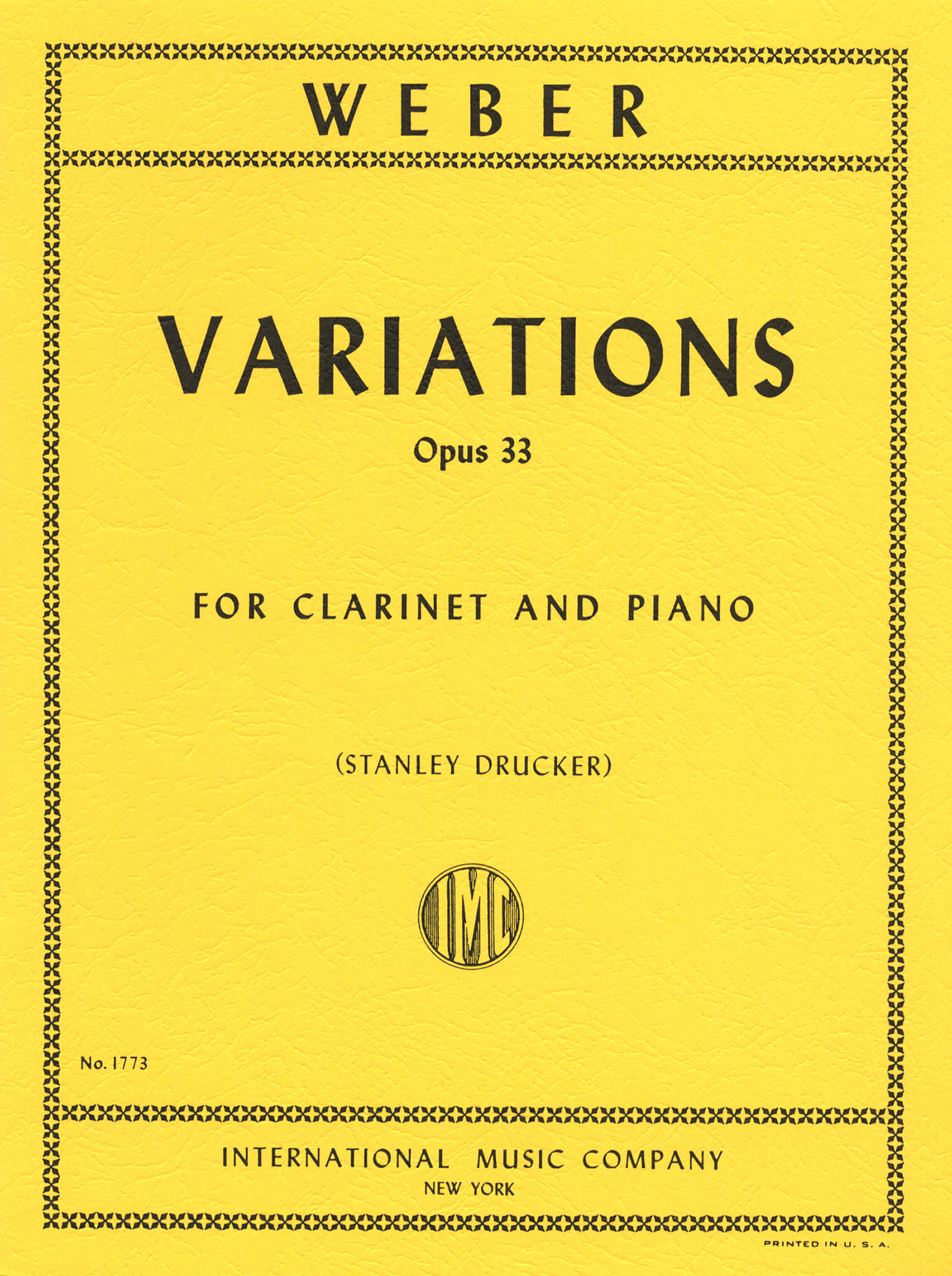 Weber Variations On A Theme From Silvana Op 33 International Camco