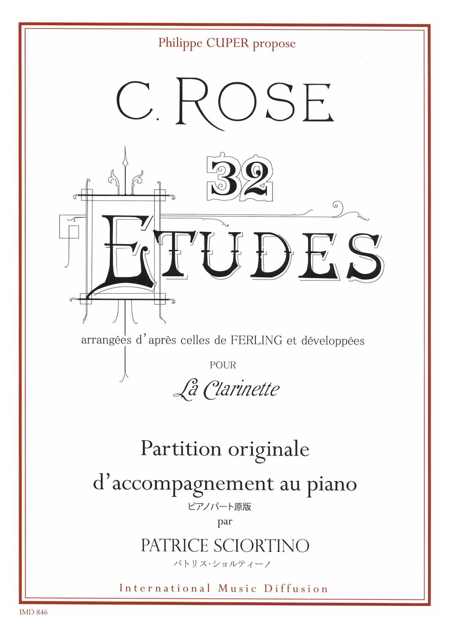 Rose Cyrille 32 Etudes For Clarinet Arranged With Piano Camco