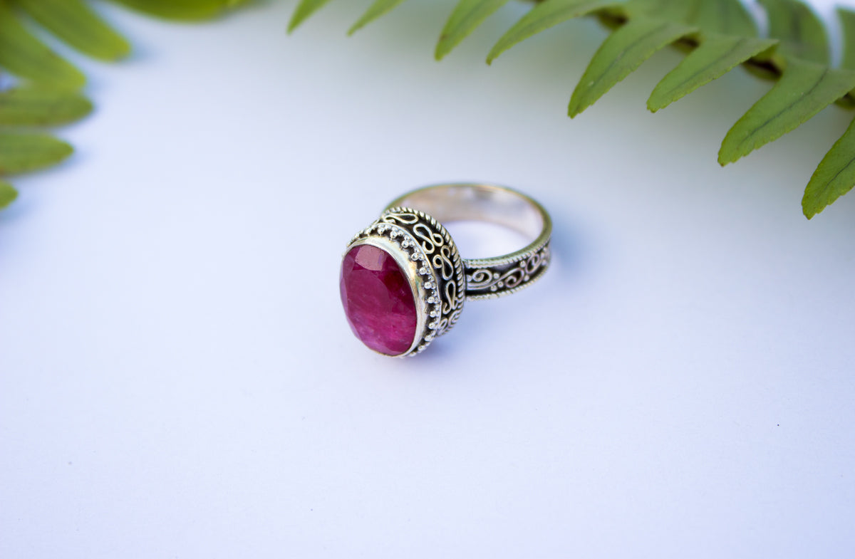 Ruby Gemstone Ring Solid 925 Sterling Silver Ring July Birthstone Ri Its Ambra