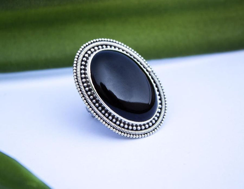 Women Thin Onyx Silver Ring, Dainty Black Gemstone Ring, Modern Sterling  Silver Bar Ring, Bohemian Statement Silver Ring for Women -  Israel