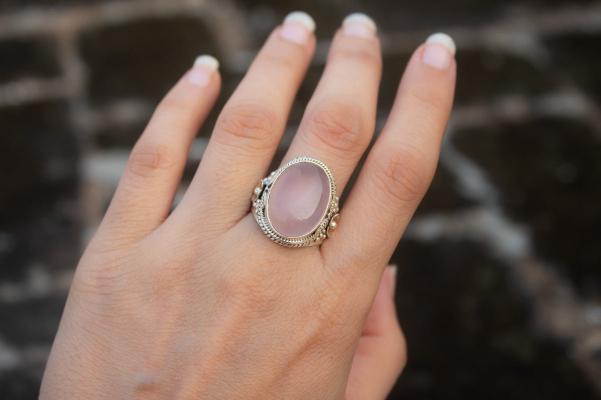 rose quartz stone ring manufacturer